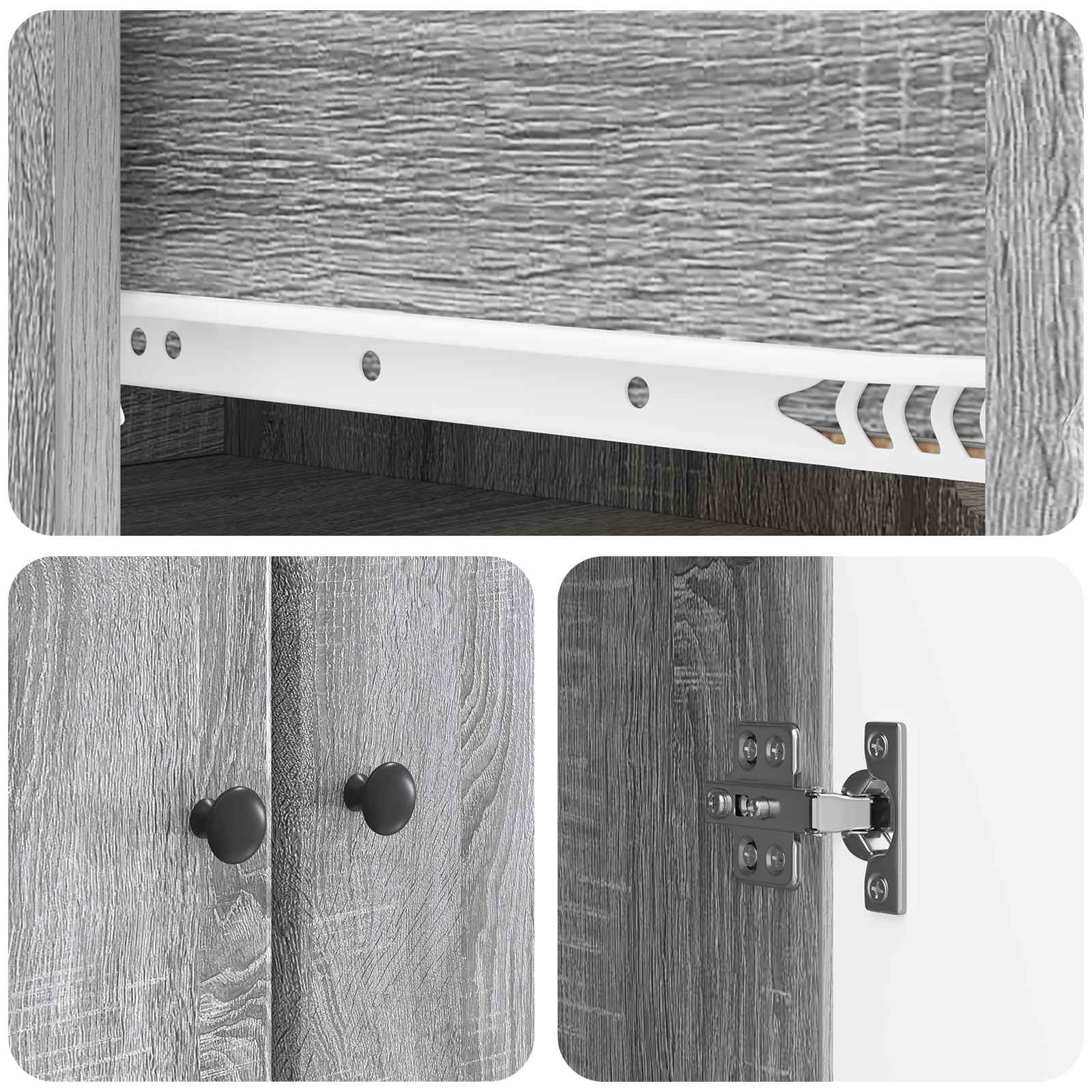 Set di armadi 2 pcs Sonoma grigio 66 x 34,5 x 90 cm | homemem39