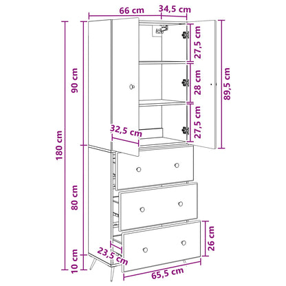 Set di armadi 2 pcs Sonoma grigio 66 x 34,5 x 90 cm | homemem39