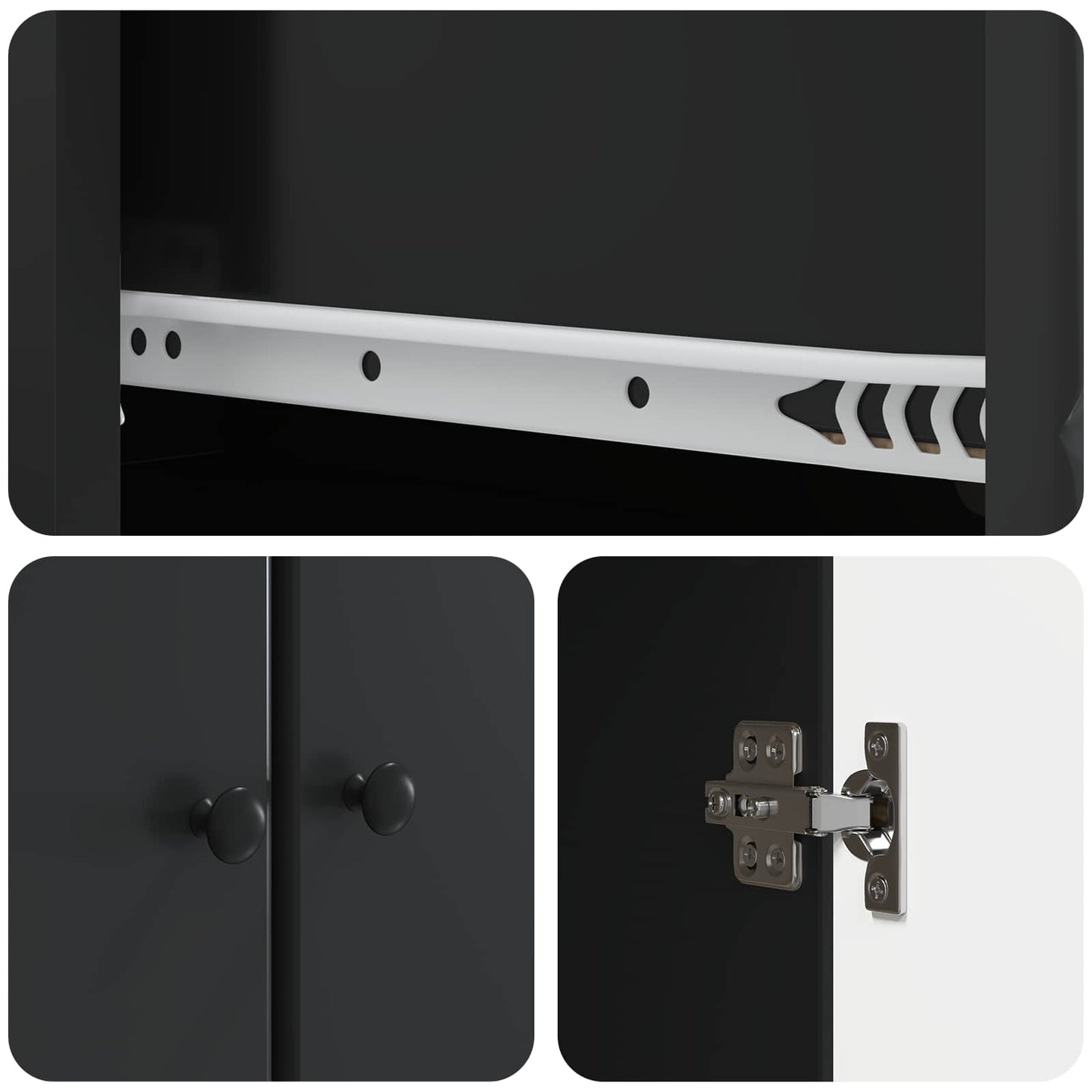 Set di armadi 2 pcs Nero 34,5 x 34,5 x 90 cm | homemem39