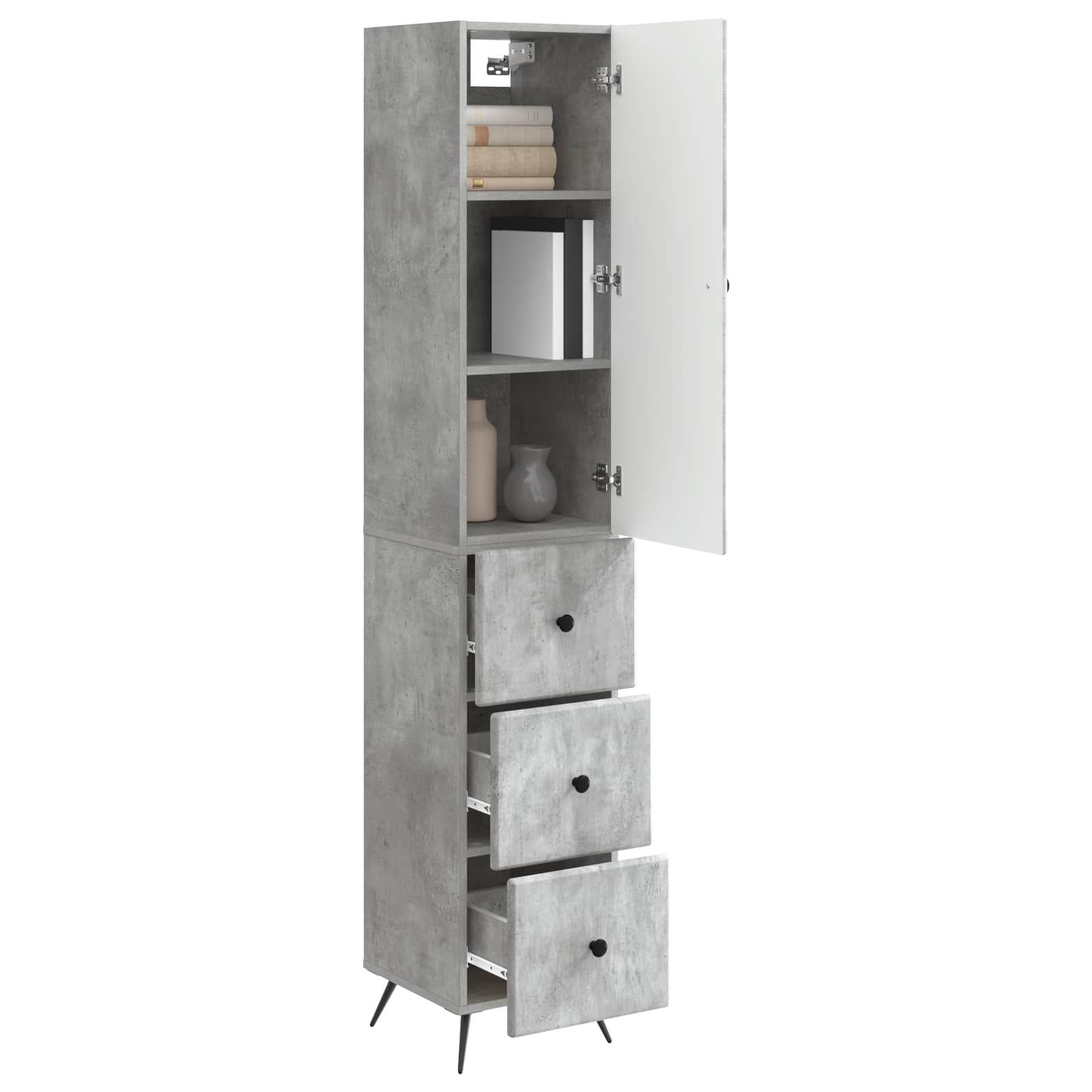 Set di armadi 2 pcs Grigio Cemento 34,5 x 34,5 x 90 cm | homemem39