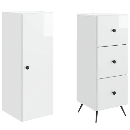 Set di armadi 2 pcs Bianco Lucido 34,5 x 34,5 x 90 cm | homemem39