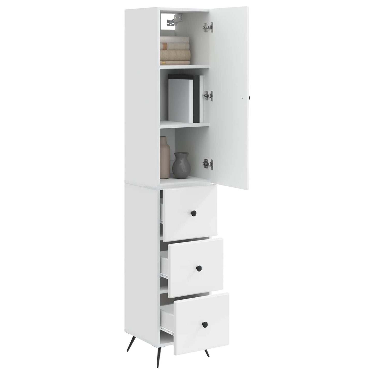 Set di armadi 2 pcs Bianco Lucido 34,5 x 34,5 x 90 cm | homemem39