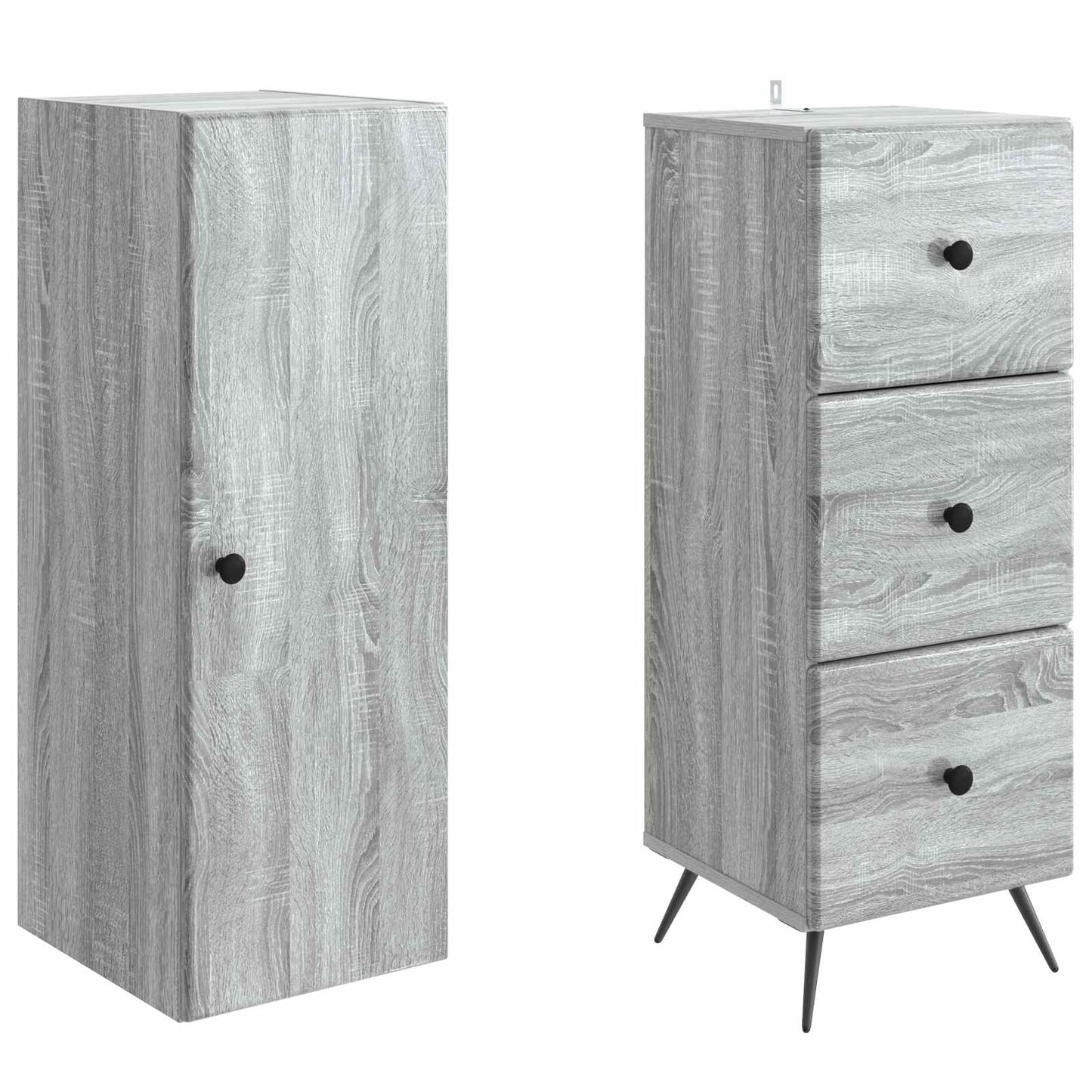 Set di armadi 2 pcs Sonoma grigio 34,5 x 34,5 x 90 cm | homemem39