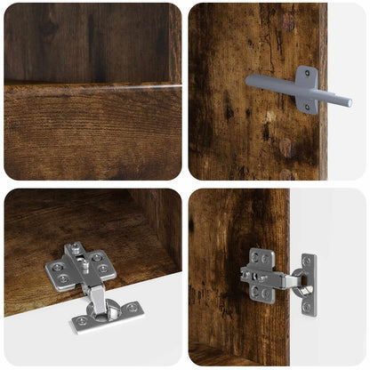 Mobile TV LED a 5 pezzi Rovere Fumo Legno ingegnerizzato