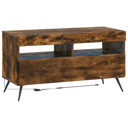 Mobile TV LED a 5 pezzi Rovere Fumo Legno ingegnerizzato