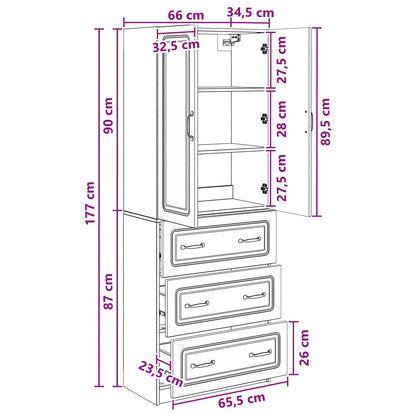 Set di armadi 2 pcs Bianco Lucido 66 x 34,5 x 87 cm | homemem39