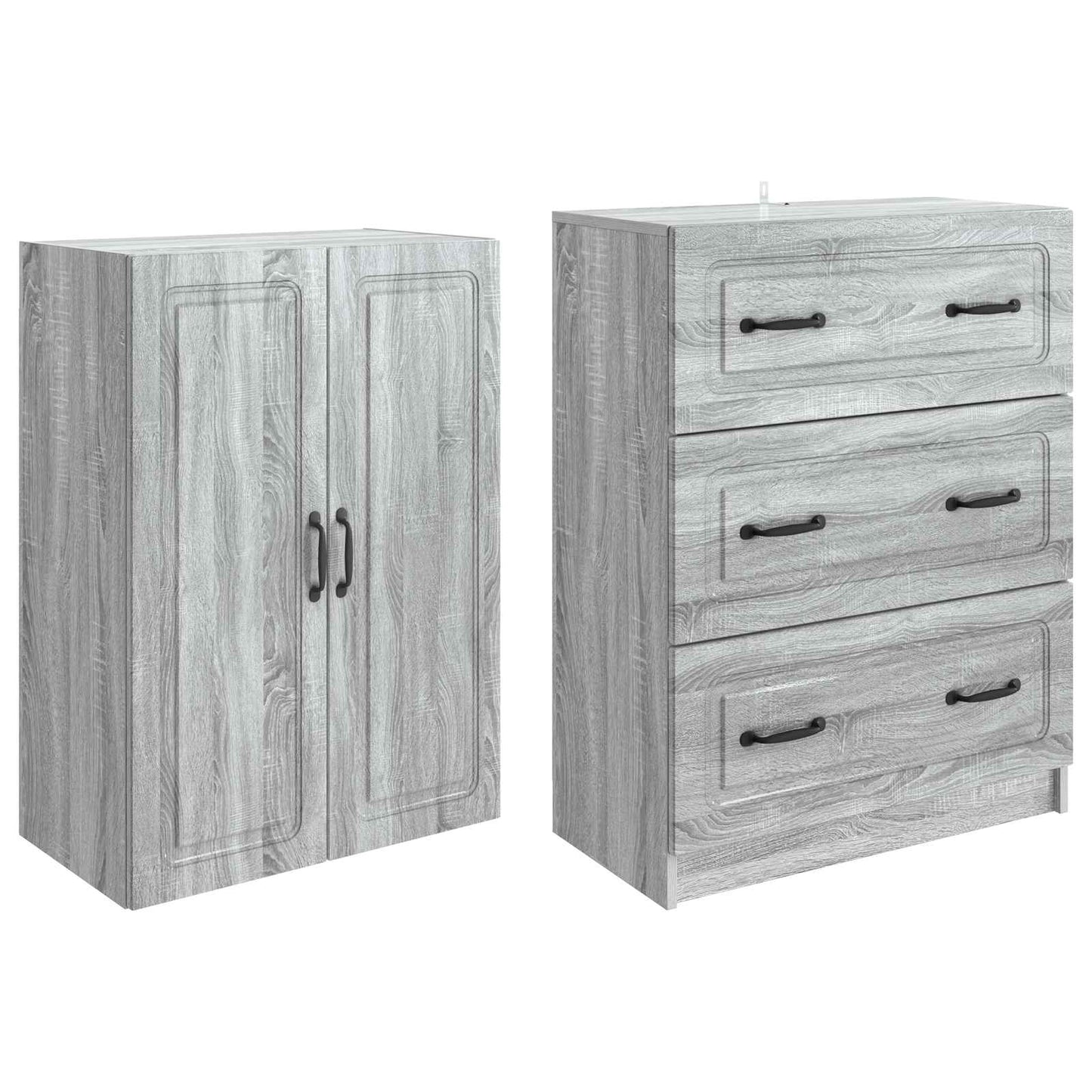 Set di armadi 2 pcs Sonoma grigio 66 x 34,5 x 87 cm | homemem39