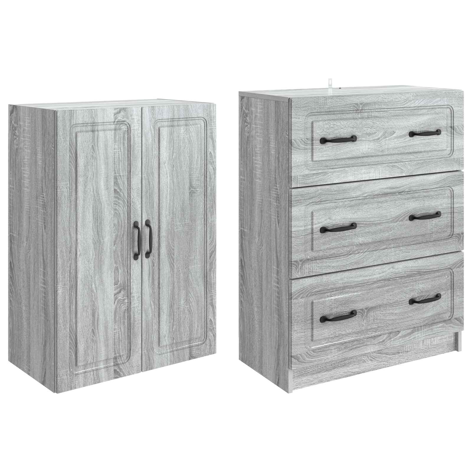 Set di armadi 2 pcs Sonoma grigio 66 x 34,5 x 87 cm | homemem39