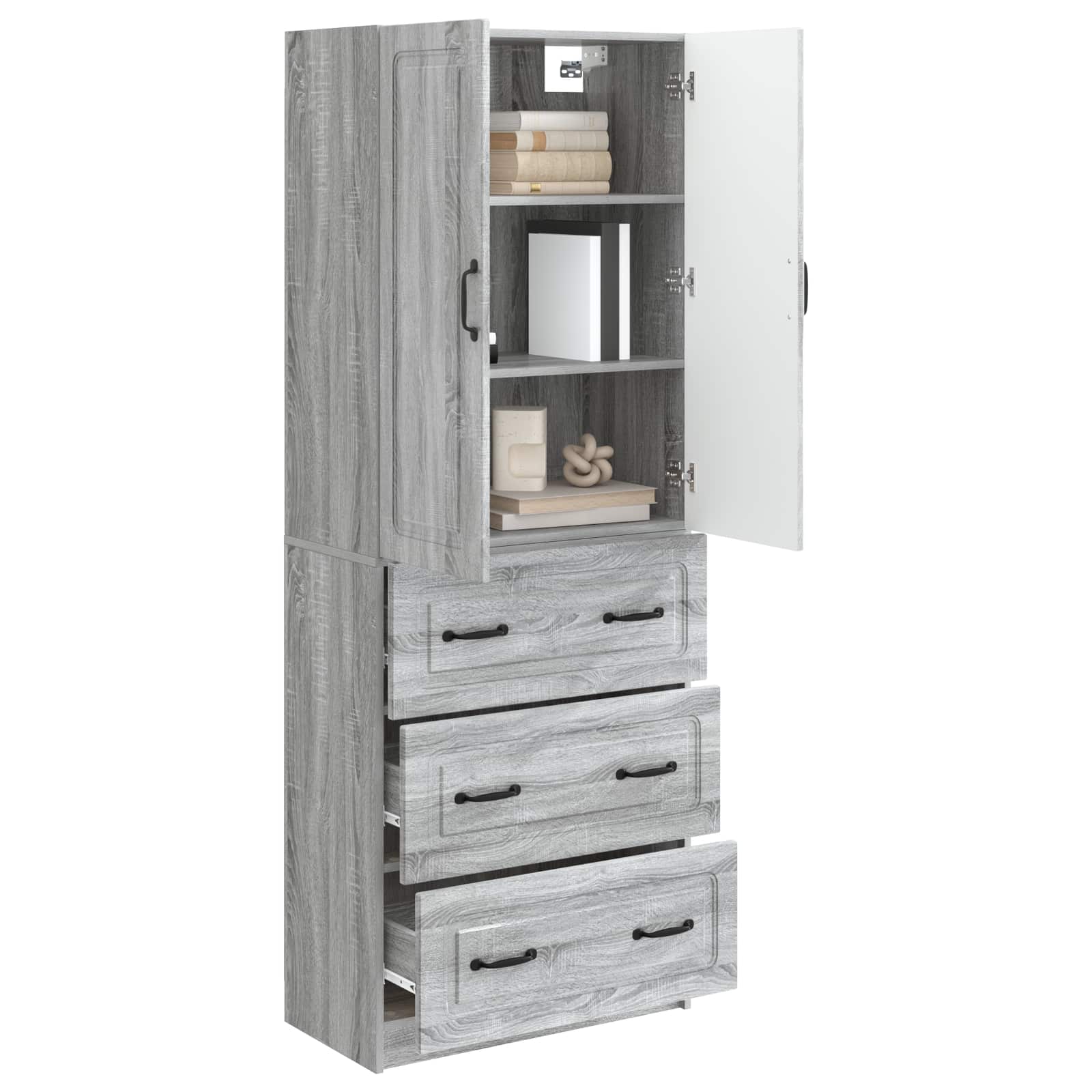 Set di armadi 2 pcs Sonoma grigio 66 x 34,5 x 87 cm | homemem39