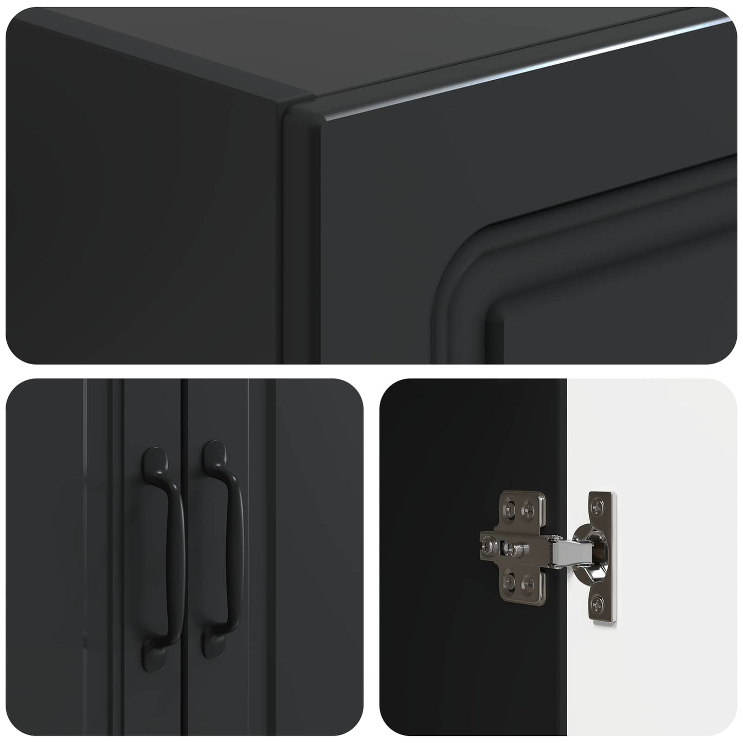 Set di armadi 2 pcs Nero 33 x 34,5 x 87 cm Legno ingegnerizzato | homemem39
