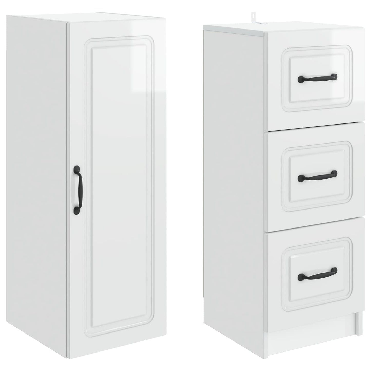 Set di armadi 2 pcs Bianco Lucido 33 x 34,5 x 87 cm | homemem39