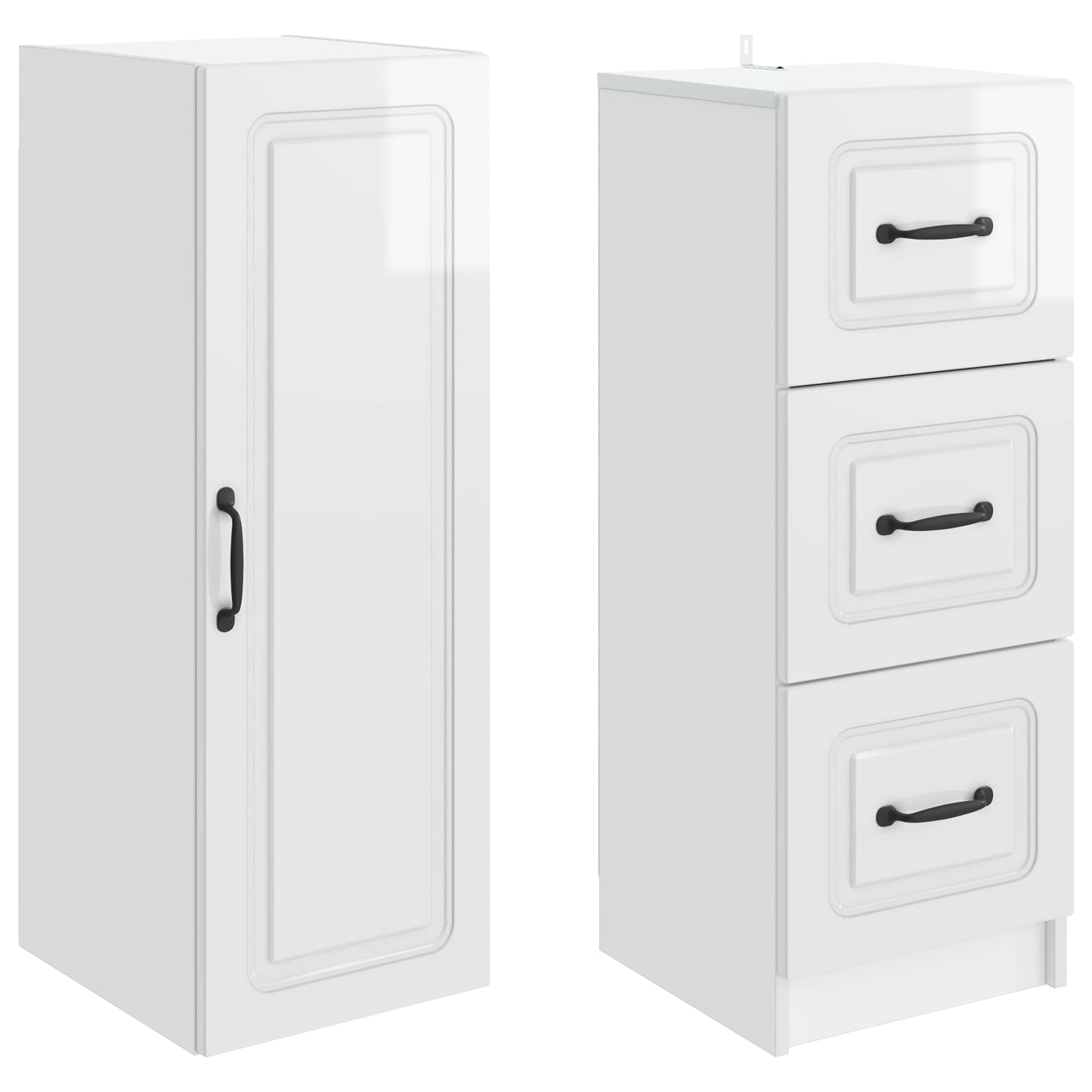 Set di armadi 2 pcs Bianco Lucido 33 x 34,5 x 87 cm | homemem39