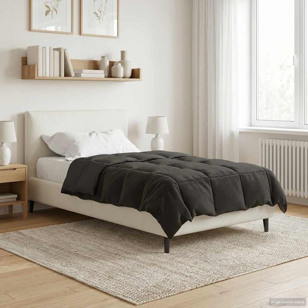 Piumino Letto Estivo 155 x 200 cm Estate Antracite Traspirante