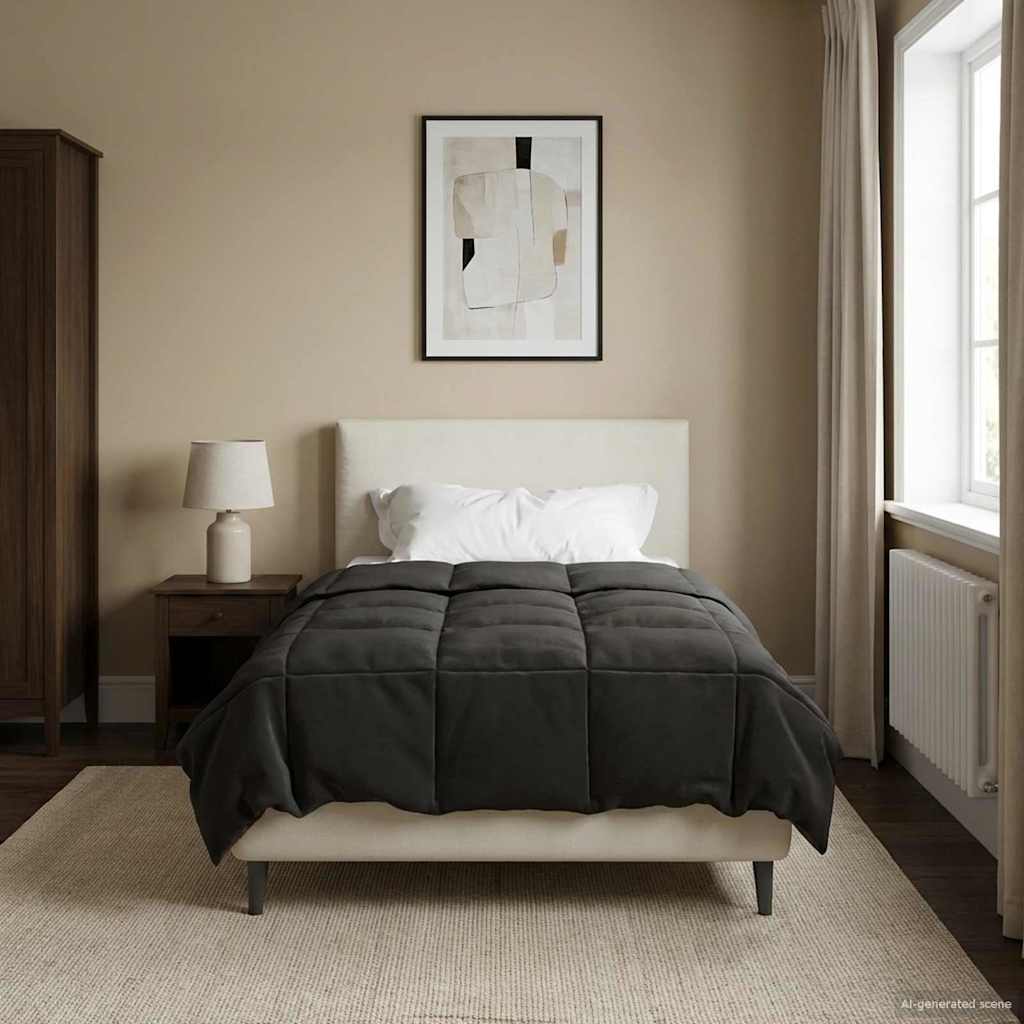 Piumino Letto Estivo 155 x 200 cm Estate Antracite Traspirante