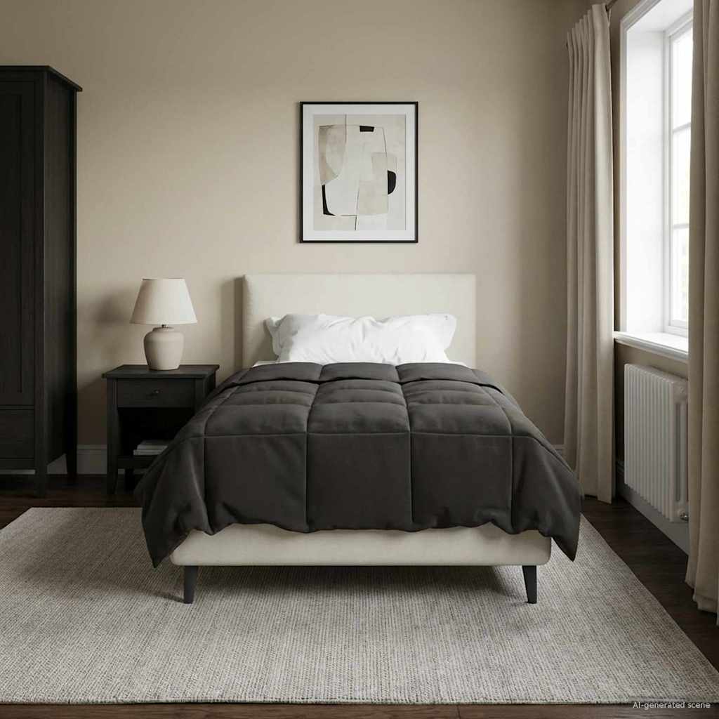 Piumino Letto Estivo 135 x 220 cm Estate Antracite Traspirante