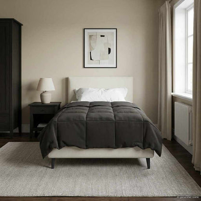 Piumino Letto Estivo 135 x 220 cm Estate Antracite Traspirante