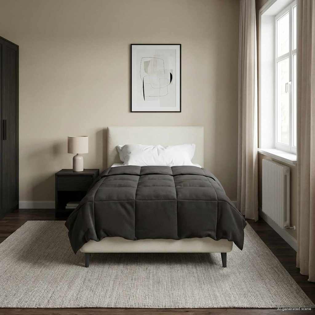 Piumino Letto Estivo 140 x 220 cm Estate Antracite Traspirante