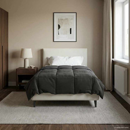 Piumino Letto Estivo 155 x 220 cm Estate Antracite Traspirante