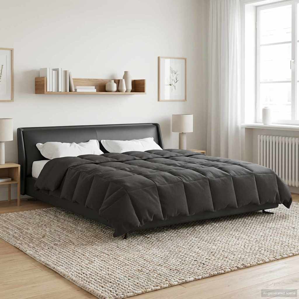 Piumino Letto Estivo 220 x 240 cm Estate Antracite Traspirante