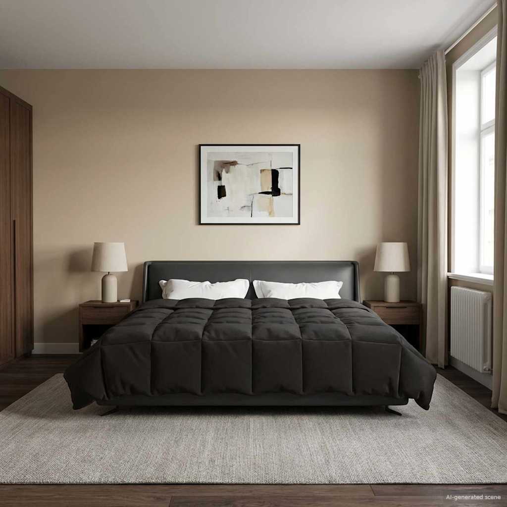 Piumino Letto Estivo 220 x 240 cm Estate Antracite Traspirante