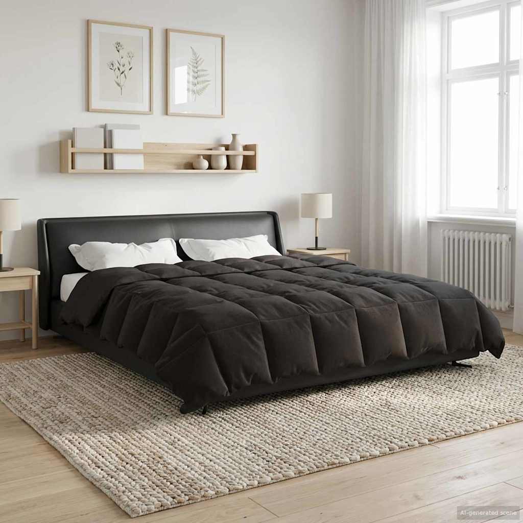 Piumino Letto Estivo 220 x 260 cm Estate Antracite Traspirante