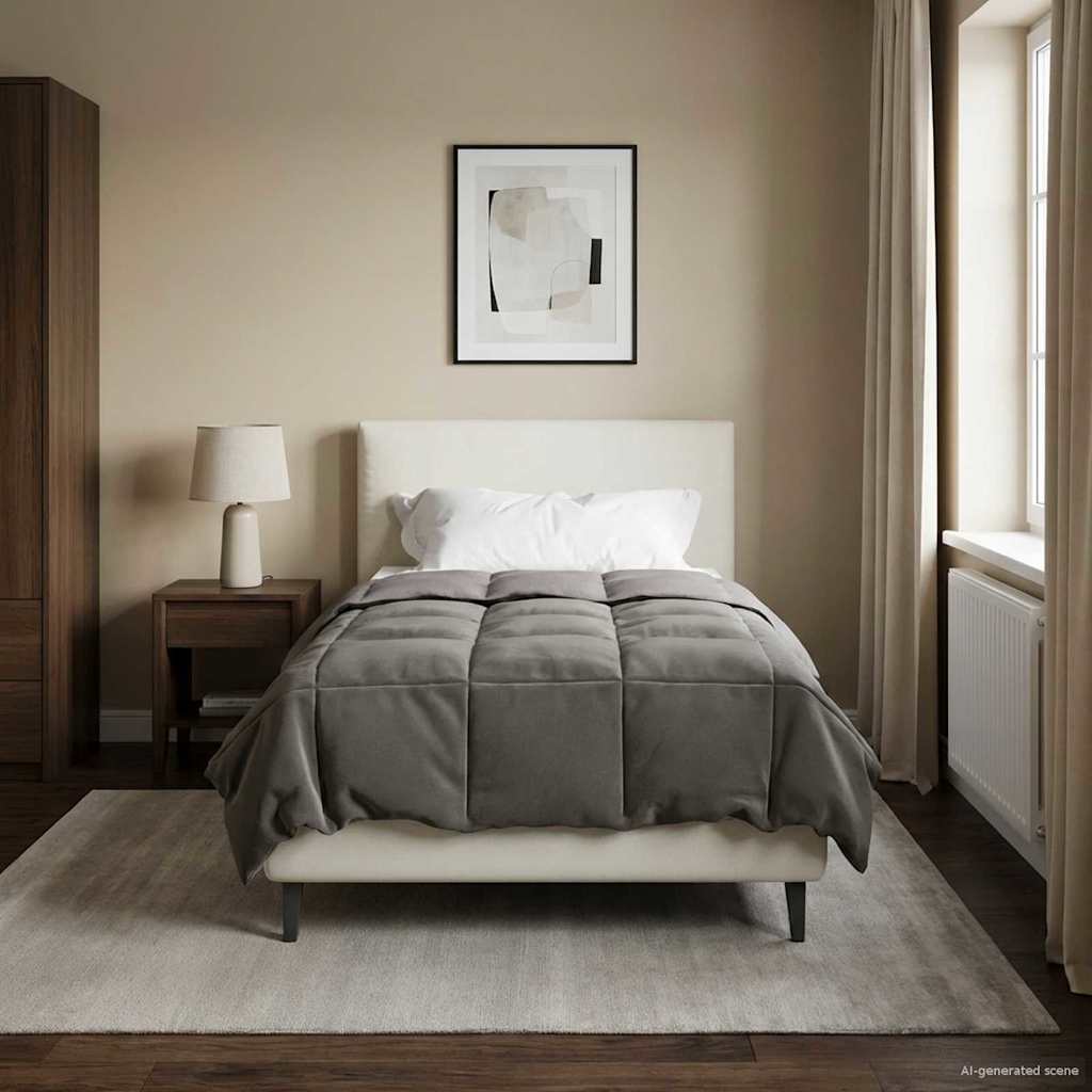 Piumino Letto Estivo 135 x 200 cm Estate Grigio Chiaro