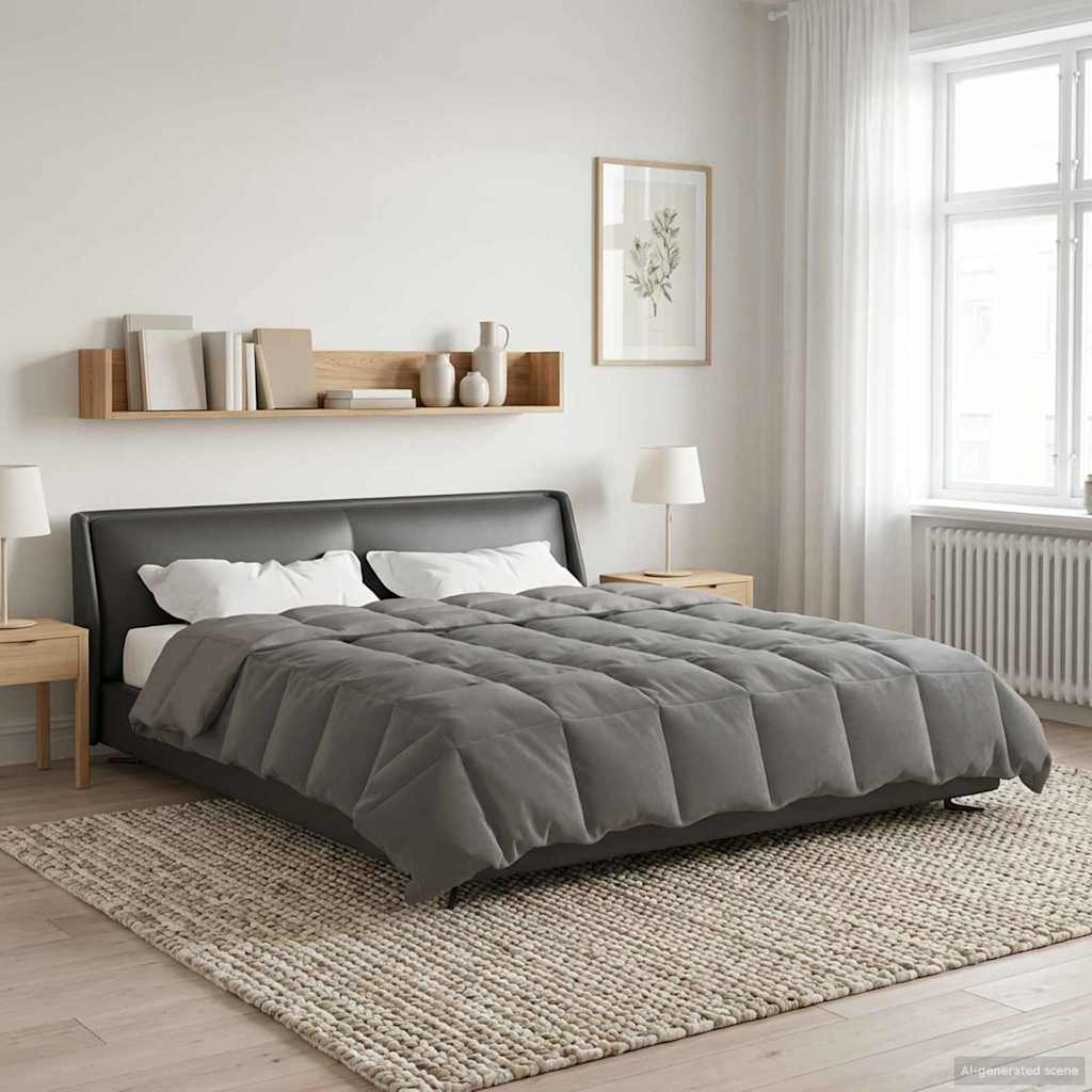 Piumino Letto Estivo 200 x 200 cm Estate Grigio Chiaro