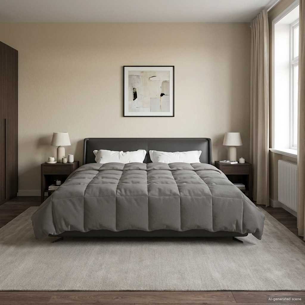 Piumino Letto Estivo 200 x 200 cm Estate Grigio Chiaro