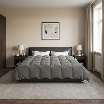 Piumino Letto Estivo 200 x 200 cm Estate Grigio Chiaro