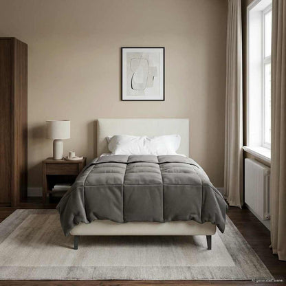 Piumino Letto Estivo 155 x 220 cm Estate Grigio Chiaro