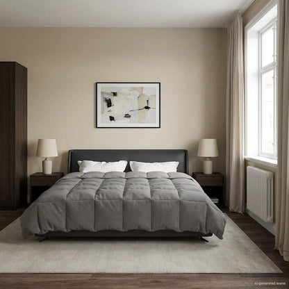Piumino Letto Estivo 200 x 220 cm Estate Grigio Chiaro