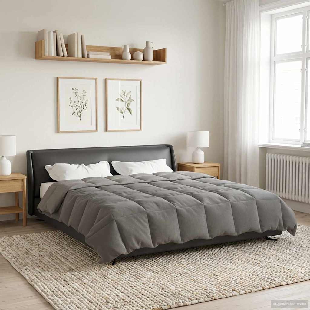 Piumino Letto Estivo 220 x 240 cm Estate Grigio Chiaro
