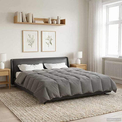 Piumino Letto Estivo 220 x 240 cm Estate Grigio Chiaro