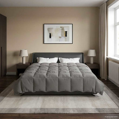Piumino Letto Estivo 220 x 240 cm Estate Grigio Chiaro