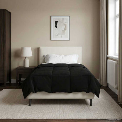 Piumino Letto Estivo 135 x 200 cm Estate Nero Traspirante