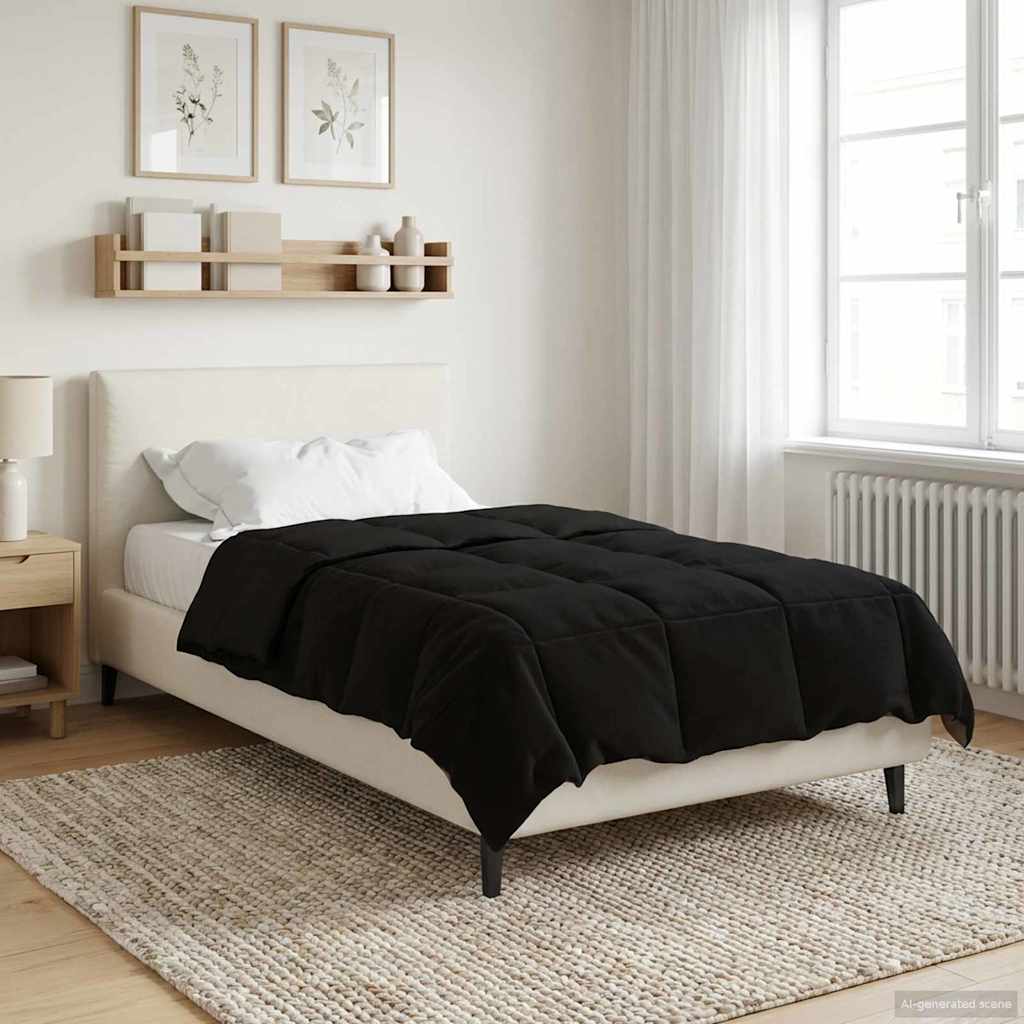 Piumino Letto Estivo 155 x 200 cm Estate Nero Traspirante