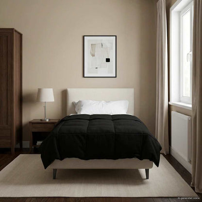 Piumino Letto Estivo 155 x 200 cm Estate Nero Traspirante