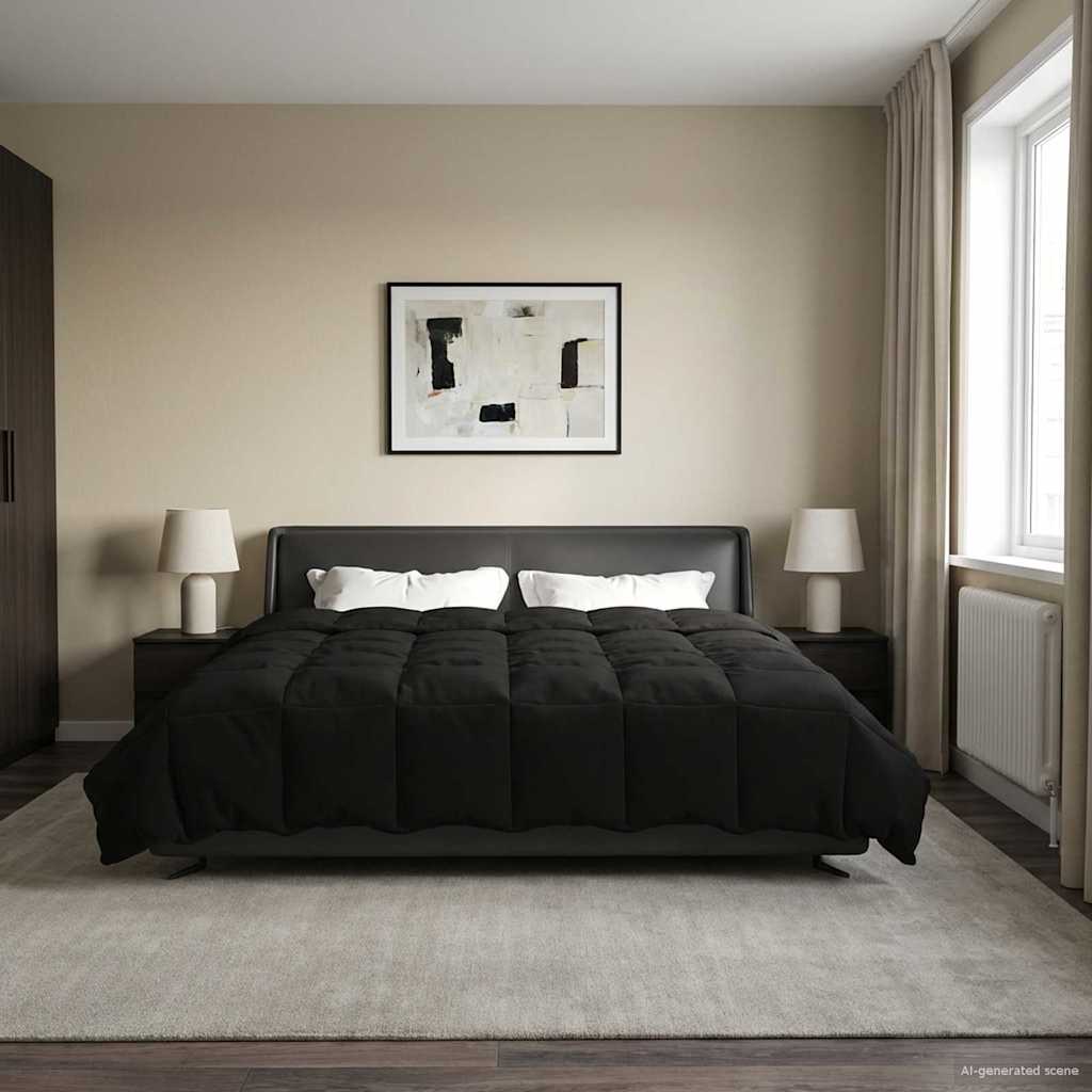 Piumino Letto Estivo 200 x 200 cm Estate Nero Traspirante