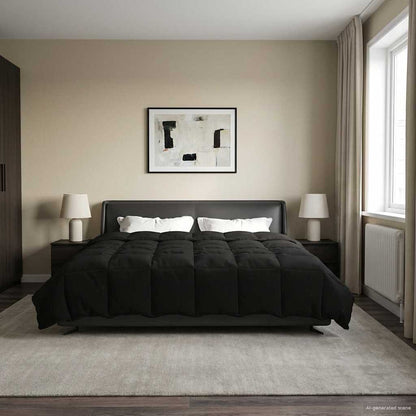 Piumino Letto Estivo 200 x 200 cm Estate Nero Traspirante