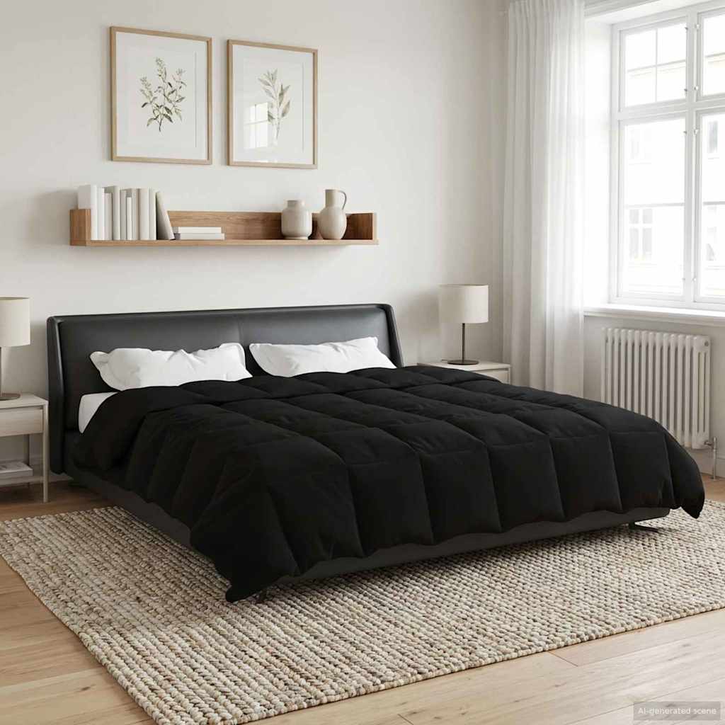 Piumino Letto Estivo 200 x 240 cm Estate Nero Traspirante