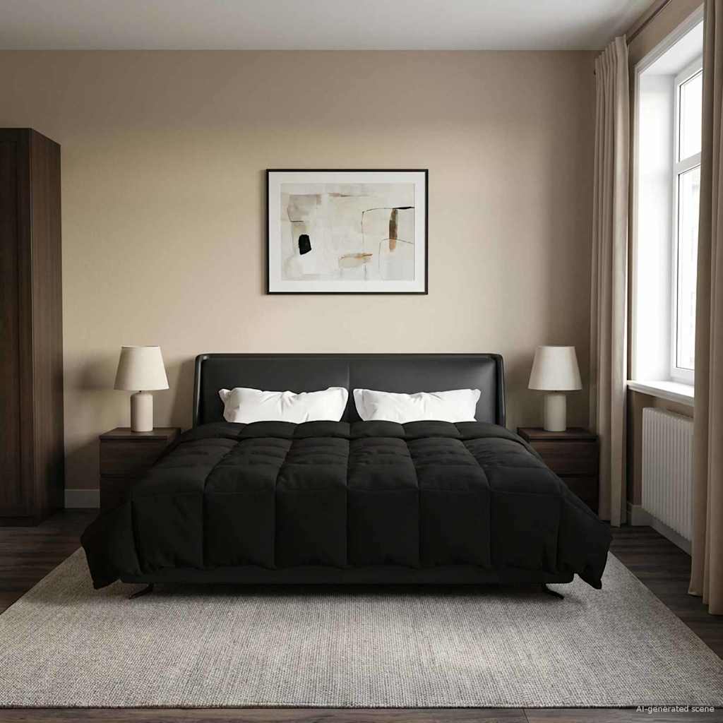 Piumino Letto Estivo 200 x 240 cm Estate Nero Traspirante