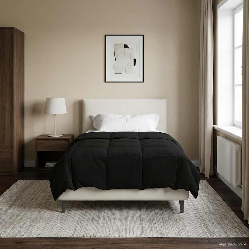 Piumino Letto Estivo 135 x 220 cm Estate Nero Traspirante