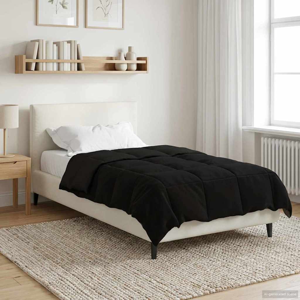 Piumino Letto Estivo 140 x 220 cm Estate Nero Traspirante