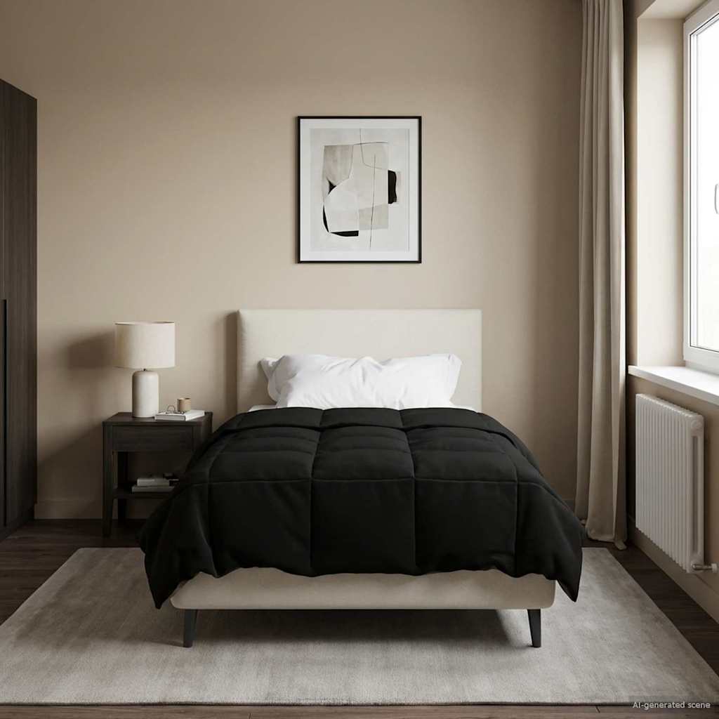 Piumino Letto Estivo 140 x 220 cm Estate Nero Traspirante