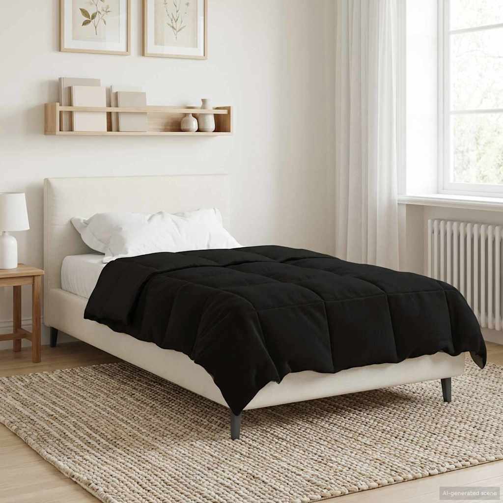 Piumino Letto Estivo 155 x 220 cm Estate Nero Traspirante