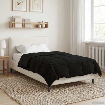 Piumino Letto Estivo 155 x 220 cm Estate Nero Traspirante