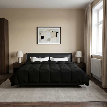 Piumino Letto Estivo 200 x 220 cm Estate Nero Traspirante
