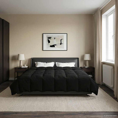 Piumino Letto Estivo 220 x 240 cm Estate Nero Traspirante