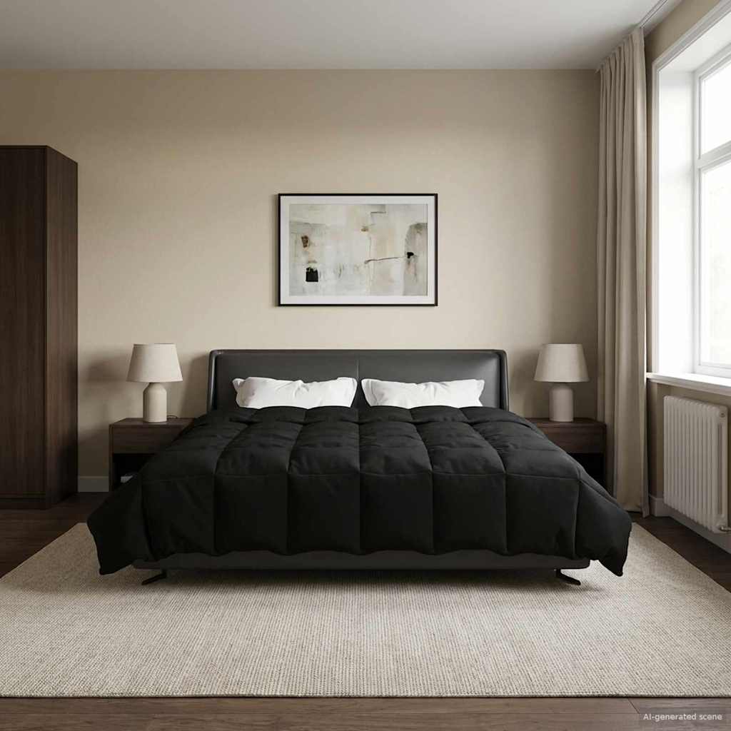 Piumino Letto Estivo 240 x 260 cm Estate Nero Traspirante