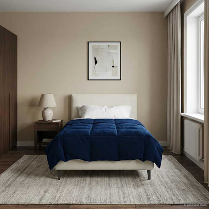 Piumino Letto Estivo 135 x 200 cm Estate Blu Scuro Traspirante